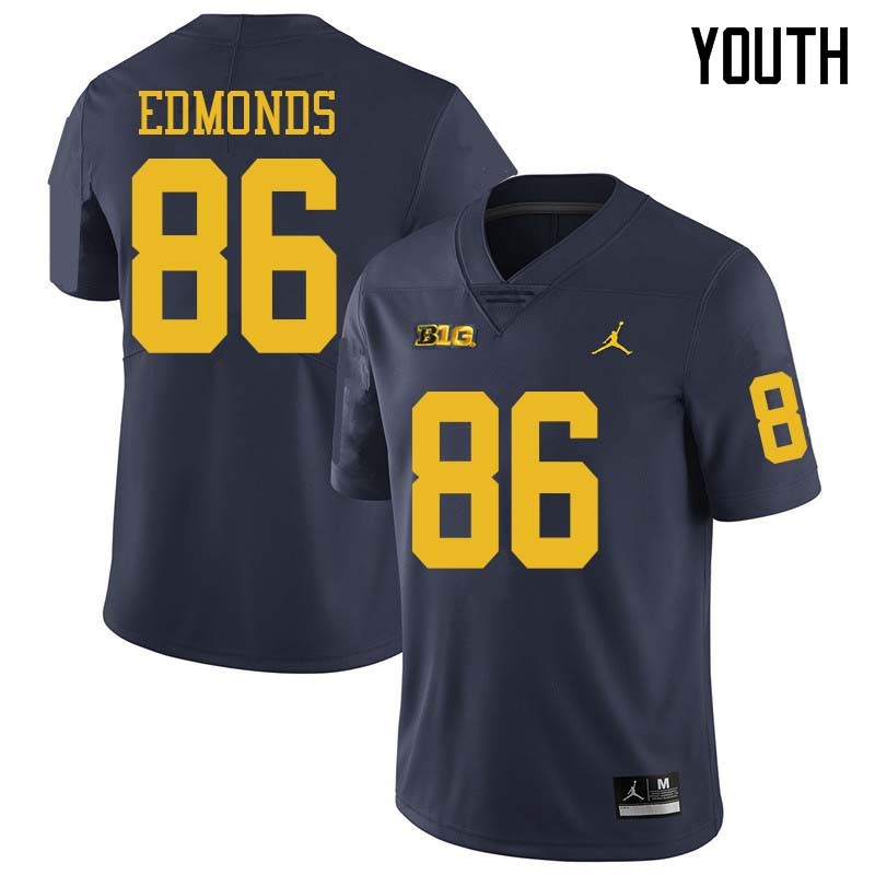 Jordan Brand Youth #86 Conner Edmonds Michigan Wolverines College Football Jerseys Sale-Navy
